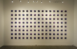 James Yuncken, Press Conferences, 120 days of Daniel - 175 x 595 cm, 120 digital prints on Kapa mounts diplayed in a 6 x 12 grid, 2021