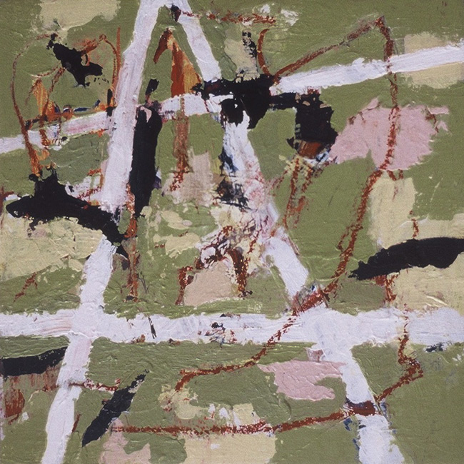 James Yuncken, A-frame - 20.5 x 20.5 cm, mixed media on board, 2004