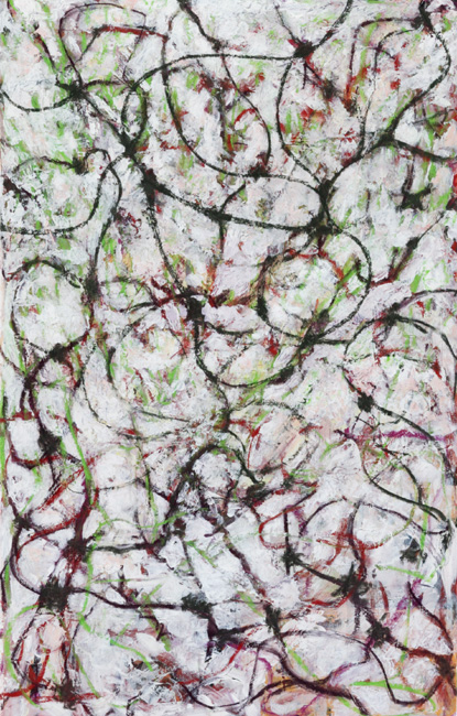James Yuncken, White-green Network - 80 x 50 cm, acrylic, pastel on paper, 2003