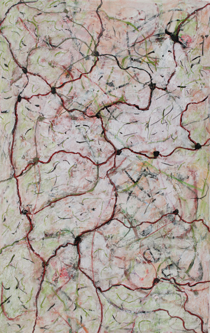 James Yuncken, Road Network - 80 x 50 cm, mixed media on paper, 2003