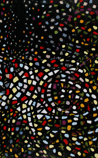 James Yuncken, Stained Glass Pattern - 80 x 50 cm, mixed media on paper, 2004