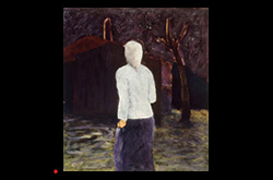 Woman approaching a house at night, 1996