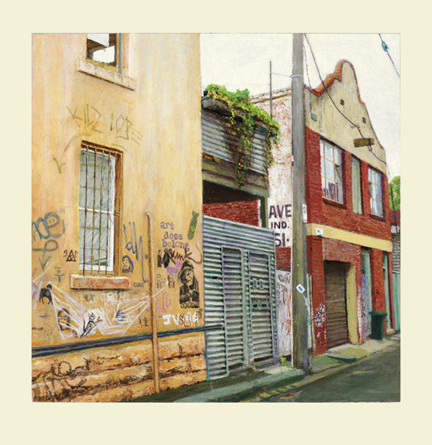 James Yuncken Art does belong, Lt Smith St, Fitzroy, afternoon of 20th December 2010 - 
		giclee print, edition of 25, 2012
