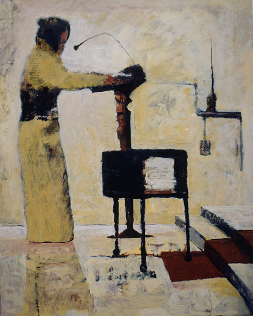 James Yuncken, White Noise - 76 x 61 cm, oil on gesso board, 1999