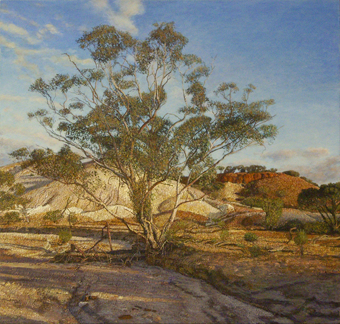 James Yuncken, Oodnadatta Track, South Australia's Outback, Painted Hills I, 57 x 60 cm, acrylic on board, 2017