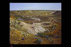 James Yuncken, Oodnadatta Track, South Australia's Outback, Kanku-Breakaways Conservation Park, 100 x 126 cm, acrylic on canvas, 2018