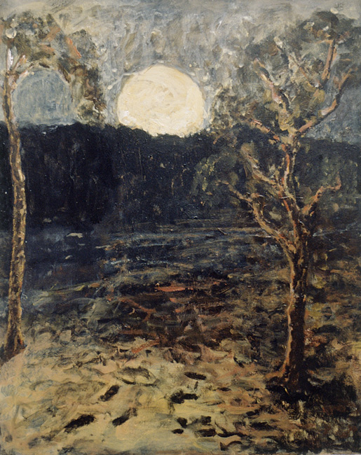 James Yuncken, Outback Moon - 38 x 30.5 cm, acrylic on paper, 1998