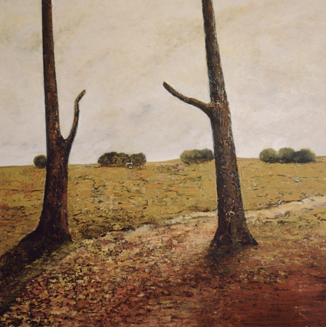 James Yuncken, Autumnal Gate - 122 x 122 cm, oil on board, 2001