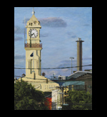 James Yuncken  Richmond Town Hall afternoon of 6th February 2011, 40 x 30 cm, acrylic on board, 2014