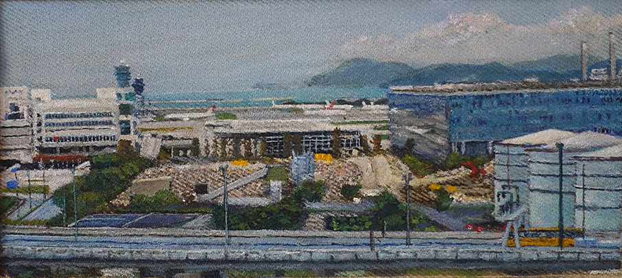 James Yuncken, Airport 3, 12 x 26.5 cm, acrylic on canvas, 2020