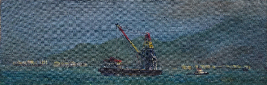 James Yuncken, Dredge, 8 x 25 cm, acrylic on canvas, 2020