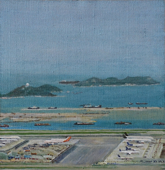 James Yuncken, Airport 6, 17.5 x 17 cm, acrylic on canvas, 2020