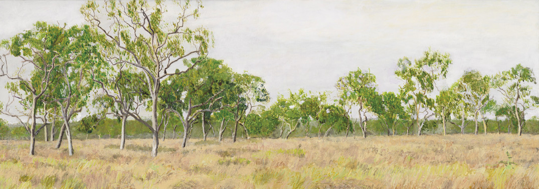 James Yuncken, Open Woodland, 38 x 108 cm, acrylic on board, 2010