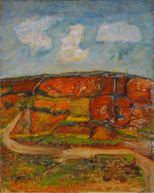 James Yuncken, Road winding through a landscape - 76 x 61 cm, oil on gesso board, 1994