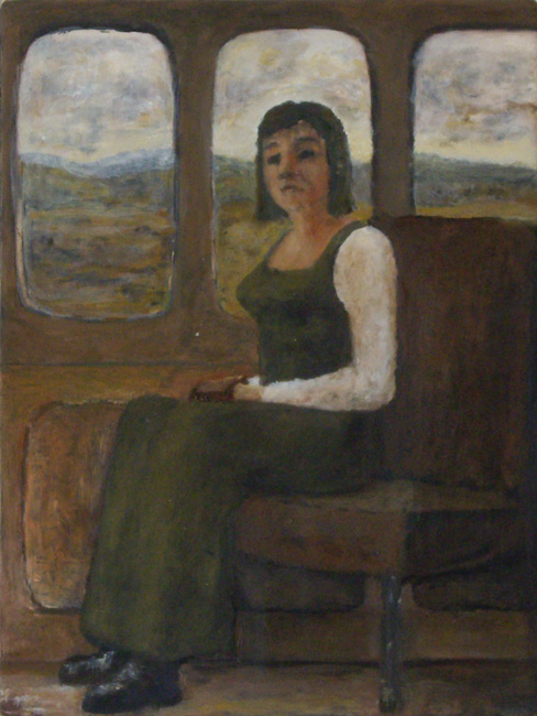 James Yuncken, Train - 31.5 x 23 cm, oil on gesso board, 1998