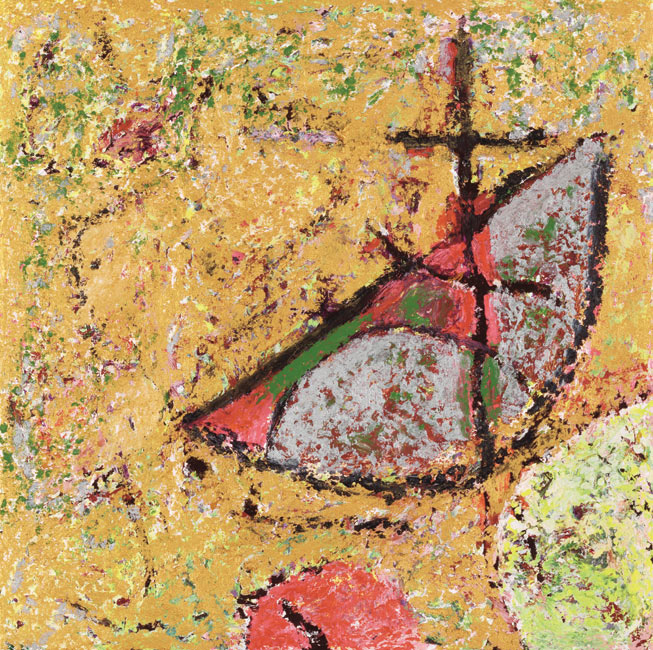 James Yuncken, Greek Icon - 30 x 30 cm, oil and oil stick on gesso board, 2006