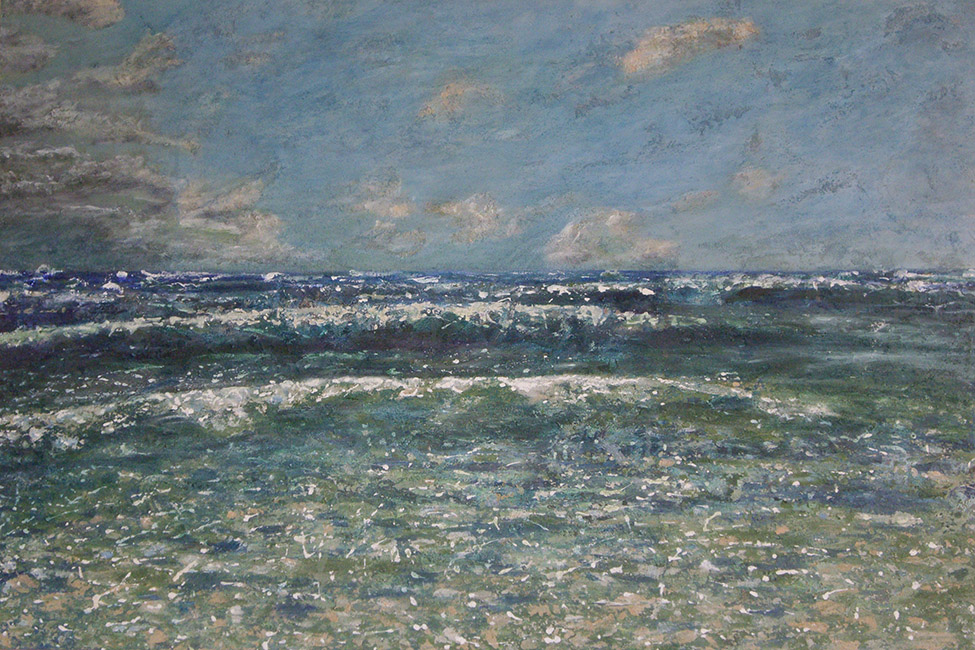 James Yuncken, Waves Rolling to Shore - 78 x 117 cm, acrylic on board, 2009