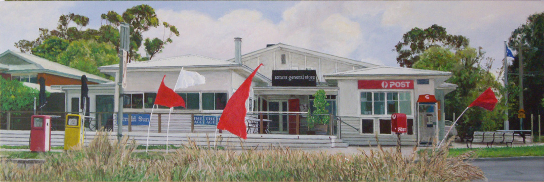 20121201 James Yuncken Somers General Store, 36.5 x 110 cm, acrylic on board, 2013