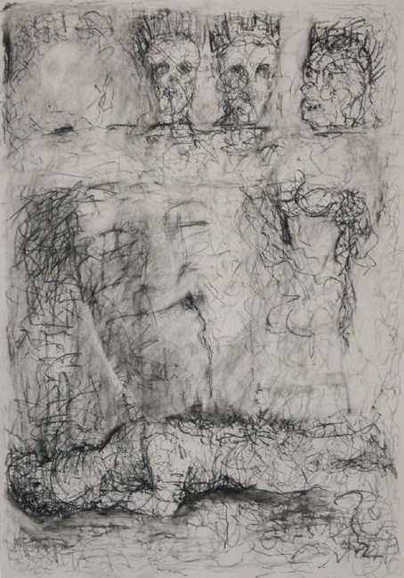 James Yuncken, Boadicea Remembers - 50 x 37.5 cm, charcoal on paper, 2008