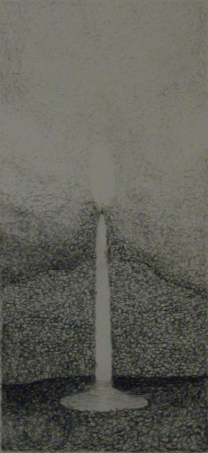 James Yuncken, What is and isn�t silence - 53.5 x 26 cm, charcoal on paper, 2008