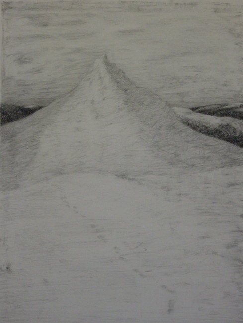 James Yuncken, The Mountain - 70 x 50 cm, charcoal on paper, 2009