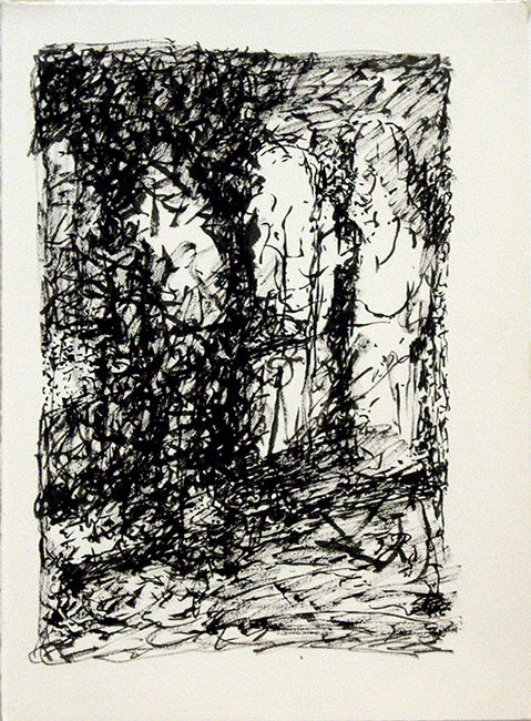 James Yuncken, Shadowy Procession - 38.5 x 27.5 cm, ink on paper, 2016