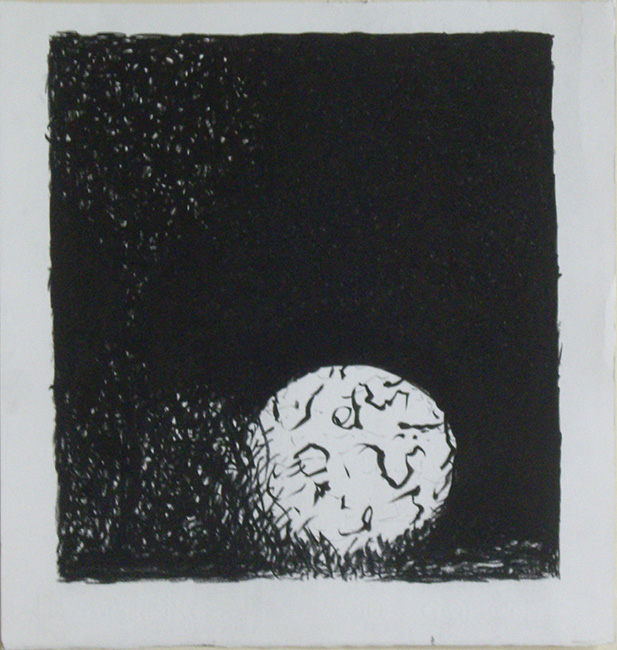 James Yuncken,  Moonrise - 35 x 33.5 cm (paper), conte charcoal, pitt charcoal on paper, 2016