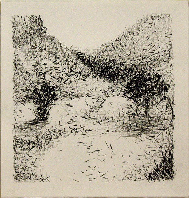 James Yuncken, Landscape - 35 x 33.5 cm, conte & pitt charcoal on paper, 2016