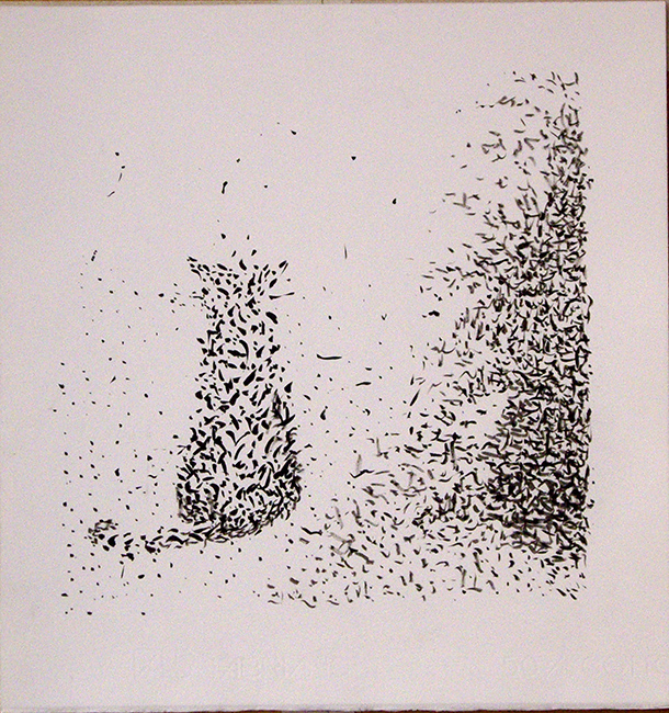 James Yuncken, Cat - 35 x 33.5 cm, ink on paper, 2016