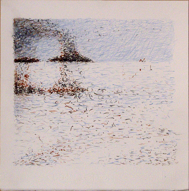 James Yuncken, Seascape - 30 x 30 cm, conte pencils on paper, 2017