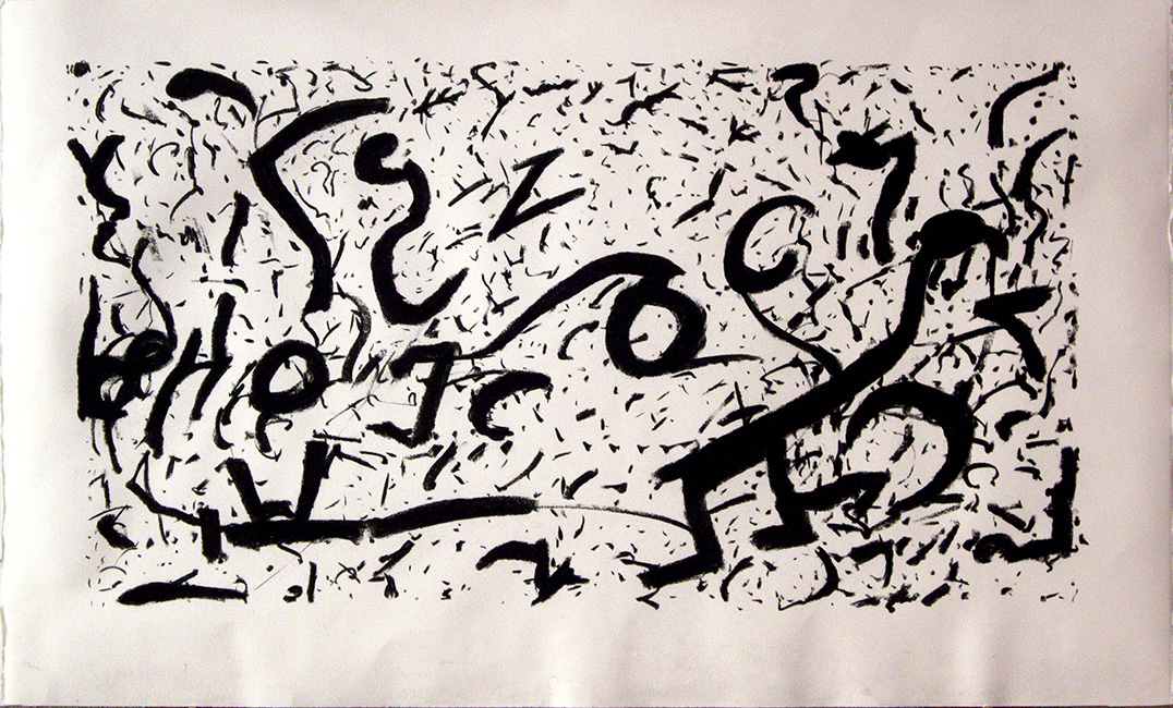 James Yuncken, Symbol Field - 65 x 107 cm, charcoal on paper, 2017