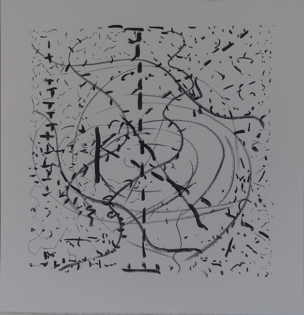 James Yuncken, Wavey lines - 35 x 34 cm, charcoal on paper, 2020