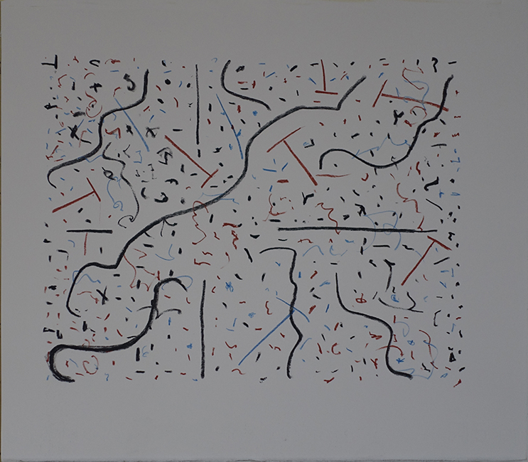 James Yuncken, Squiggly abstract - 35 x 40 cm, conte pencils on paper, 2020