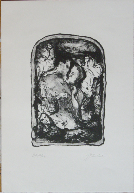 James Yuncken, Untitled - Lovers (1st State) - irregular, 33 x 22 cm, 1992