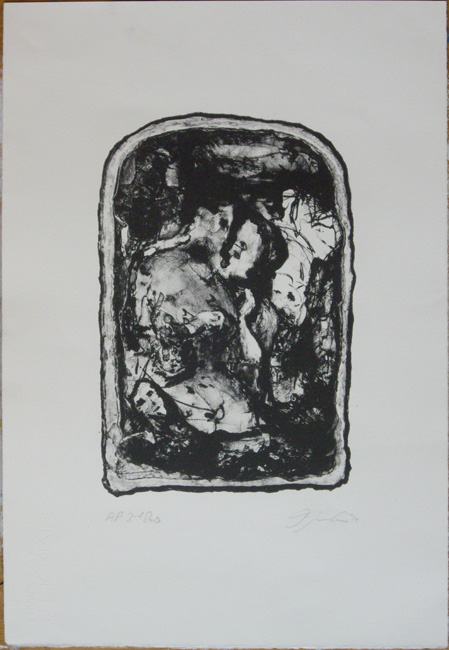 James Yuncken, Untitled - Lovers (2nd State) - irregular, 33 x 22 cm, 1992